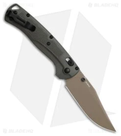 Benchmade Taggedout AXIS-Lock Knife Deep Olive Grivory (3.5" Elmax) 15536TN-02 -Benchmade Shop 15536TN 02 side large