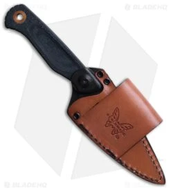 Benchmade Dacian Knife + Leather Sheath Blue Denim Micarta (3.5" SW Polish) -Benchmade Shop 203 04 leather sheath large