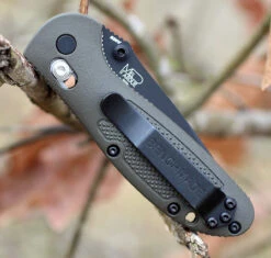 Benchmade Mini Griptilian 556SBKOD-S30V, 2.91" S30V Black Drop Point Combo Blade, OD Green Noryl GTX Handle -Benchmade Shop 556sbkod s30v.2 57873.1566586194