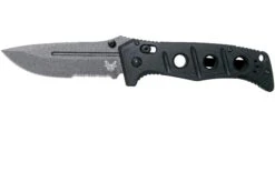Benchmade 275SGY-1 Sibert Adamas Black G10, Tungsten Grey Serrated Pocket Knife, Shane Sibert Design