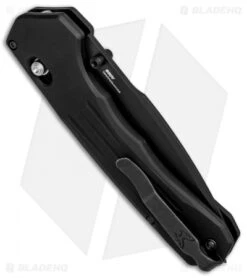 Benchmade 407SBK Vallation AXIS-Assist Knife Black (3.7" Black Serr) -Benchmade Shop Benchmade 407SBK Vallation AXIS Assist Black Black Serr BHQ 84270 jr side