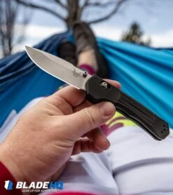 Benchmade 427 Mini Vallation AXIS-Assist Knife Black (3.2" Satin) -Benchmade Shop Benchmade 427 Mini Vallation AXIS Assist Knife Black Satin BHQ 97770 kp hammock web