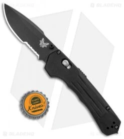 Benchmade 427SBK Mini Vallation AXIS-Assist Knife Black (3.2" Black Serr) -Benchmade Shop Benchmade 427BK Mini Vallation AXIS Assist Black Black Serr 427SBK BHQ 97771 jr bottlecap