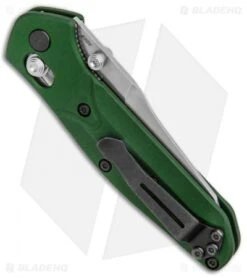 Benchmade 945 Mini Osborne AXIS Lock Knife Green (2.9" Satin) -Benchmade Shop Benchmade 945 Mini Osborne AXIS Lock Green Satin BHQ 118558 jr side