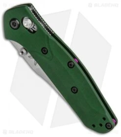Benchmade 945 Mini Osborne AXIS Lock Knife Green (2.9" Satin) -Benchmade Shop Benchmade 945 Mini Osborne AXIS Lock Green Satin BHQ 118558 jr spine