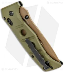 Benchmade Adamas AXIS Lock Knife Olive G-10 (3.8" FE) 275FE-2 -Benchmade Shop Benchmade Adamas AXIS Lock Olive G 10 FDE 275FE 2 BHQ 118562 jr side