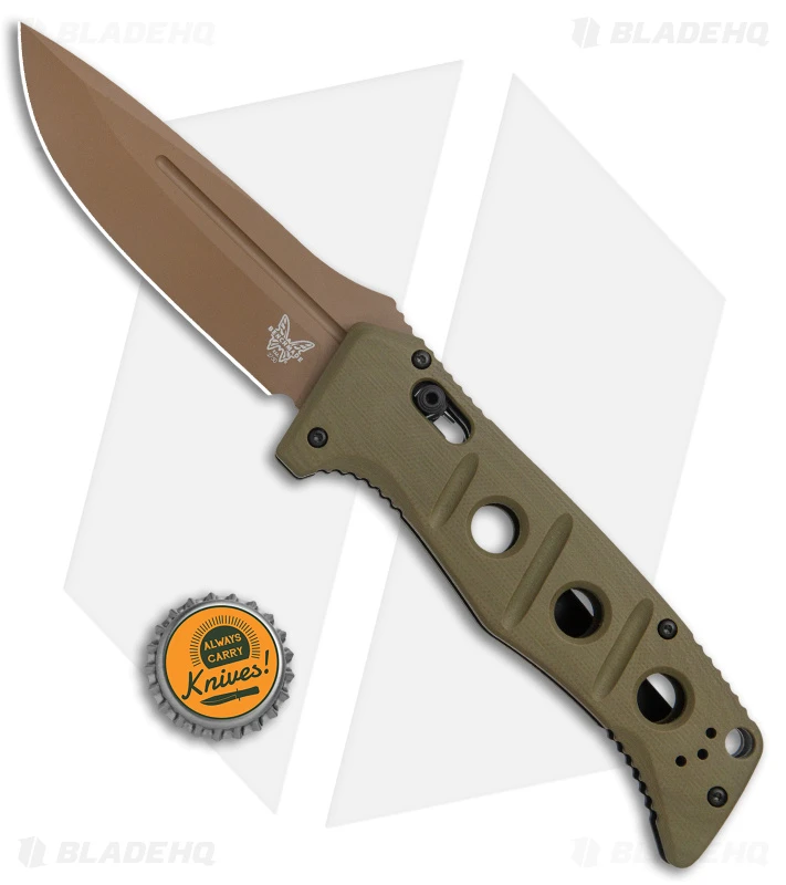 Benchmade Adamas Automatic Knife Olive G-10 (3.8" FE) 2750FE-2 7 Benchmade Adamas Automatic Knife Olive G-10 (3.8" FE) 2750FE-2 - Image 5