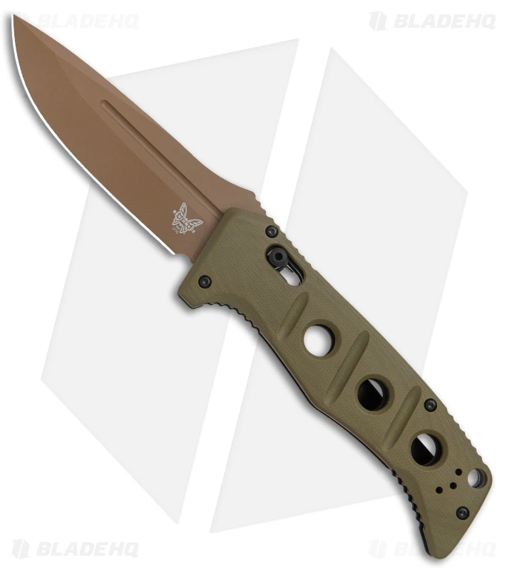 Benchmade Adamas Automatic Knife Olive G-10 (3.8" FE) 2750FE-2 3 Benchmade Adamas Automatic Knife Olive G-10 (3.8" FE) 2750FE-2