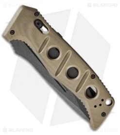 Benchmade Adamas Automatic Knife Desert Tan G-10 (3.8" Gray Serr) 2750SGY-3 -Benchmade Shop Benchmade Adamas Automatic Knife Desert Tan G 10 3.8 Gray Serr 2750SGY 3 BHQ 118567 LS Side