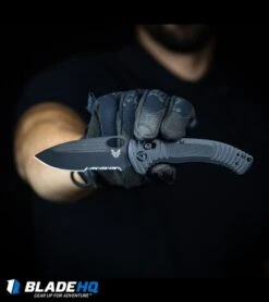 Benchmade Aileron AXIS Lock Knife Black G-10 (3.45" Black Serr) 737SBK -Benchmade Shop Benchmade Aileron AXIS Lock Knife Black G 10 Black Serr 737SBK BHQ88739 kp operator in hand web