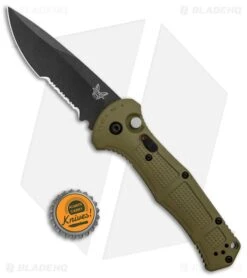 Benchmade Claymore Auto Knife OD Green Grivory (3.6" Black Serr) 9070SBK-1 -Benchmade Shop Benchmade Claymore Auto Ranger Green Grivory Black Serr 9070SBK 1 BHQ 118571 jr bottlecap large