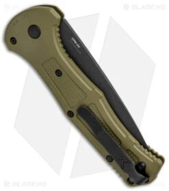 Benchmade Claymore Auto Knife OD Green Grivory (3.6" Black Serr) 9070SBK-1 -Benchmade Shop Benchmade Claymore Auto Ranger Green Grivory Black Serr 9070SBK 1 BHQ 118571 jr side large