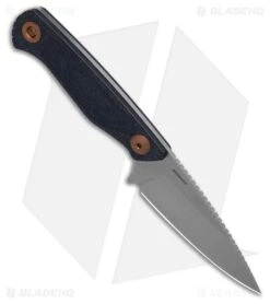 Benchmade Dacian Knife + Leather Sheath Blue Denim Micarta (3.5" SW Polish) -Benchmade Shop Benchmade Dacian Fixed Blade Knife Blue Denim Micarta 3in SW Polish BHQ 199901 td spine large