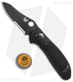 Benchmade Griptilian AXIS Lock Knife Black (3.45" Black Serr) 550SBK-S30V -Benchmade Shop Benchmade Griptilian AXIS Lock Black Black Serr 550SBK S30V BHQ 4017 jr bottlecap