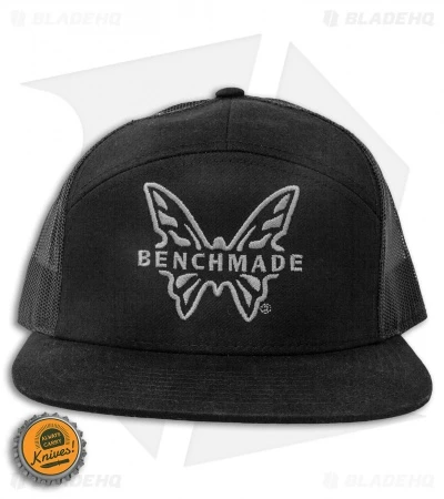 Benchmade Knives Snap Back Mesh 7 Panel Hat W/ Embroidered Logo - Black 6 Benchmade Knives Snap Back Mesh 7 Panel Hat W/ Embroidered Logo - Black - Image 4