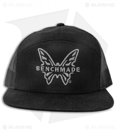 Benchmade Knives Snap Back Mesh 7 Panel Hat W/ Embroidered Logo - Black 3 Benchmade Knives Snap Back Mesh 7 Panel Hat W/ Embroidered Logo - Black