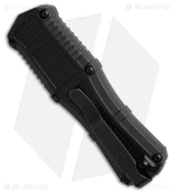 Benchmade Mini Claymore OTF D/A Auto Knife Black Grivory (3.2" Gray) 3375GY -Benchmade Shop Benchmade Mini Claymore OTF DA Auto Knife Black Grivory 3in Gray BHQ 193447 td side large