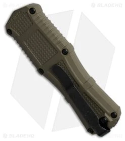 Benchmade Mini Claymore OTF D/A Auto Knife Green Grivory (3.2" Gray) 3375GY-1 -Benchmade Shop Benchmade Mini Claymore OTF DA Auto Knife Green Grivory 3in Gray BHQ 193448 td side large