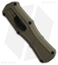 Benchmade Mini Claymore OTF D/A Auto Knife Green Grivory (3.2" Gray) 3375GY-1 -Benchmade Shop Benchmade Mini Claymore OTF DA Auto Knife Green Grivory 3in Gray BHQ 193448 td spine large