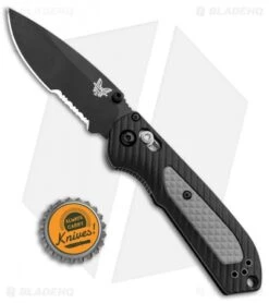 Benchmade Mini Freek AXIS Lock Knife Black/Gray (3" Black Serr) 565SBK 9 Benchmade Mini Freek AXIS Lock Knife Black/Gray (3" Black Serr) 565SBK -Benchmade Shop Benchmade Mini Freek AXIS Lock Black Gray Black Serr 565SBK BHQ 78913 jr bottlecap