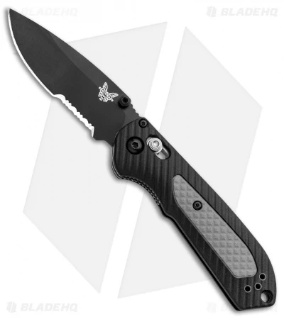 Benchmade Mini Freek AXIS Lock Knife Black/Gray (3" Black Serr) 565SBK 3 Benchmade Mini Freek AXIS Lock Knife Black/Gray (3" Black Serr) 565SBK