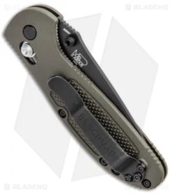 Benchmade Mini Griptilian AXIS Lock Knife OD Green (2.91" Black Serr) S30V -Benchmade Shop Benchmade Mini Griptilian AXIS Lock Olive Drab Black Serr 556SBKOD S30V BHQ 2496 jr side