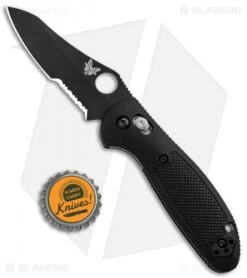 Benchmade Mini Griptilian Axis Lock Knife Black (2.91" Black Serr S30V) 555SBK -Benchmade Shop Benchmade Mini Griptilian Axis Lock Black Black Serr 555SBK BHQ 92865 jr bottlecap