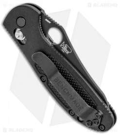 Benchmade Mini Griptilian Axis Lock Knife Black (2.91" Black Serr S30V) 555SBK -Benchmade Shop Benchmade Mini Griptilian Axis Lock Black Black Serr 555SBK BHQ 92865 jr side