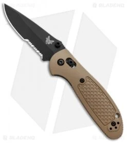 Benchmade Mini Griptilian AXIS Lock Knife Sand (2.91" Black Serr) D2