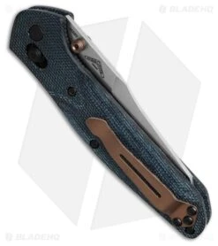 Benchmade Osborne 940-04 AXIS Lock Knife Denim Micarta (3.4" SW M390) -Benchmade Shop Benchmade Osborne 940 04 AXIS Lock Knife Denim Micarta 3in SW M390 BHQ 207620 td side large