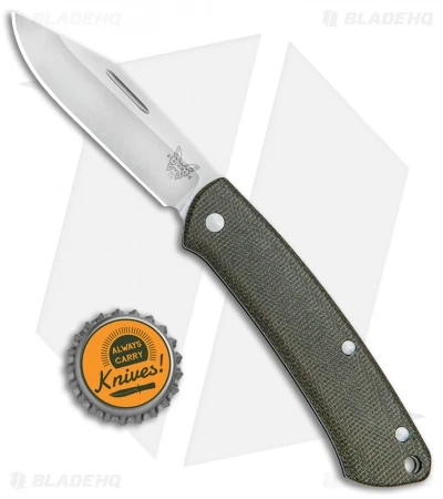 Benchmade Proper Clip Point Slip Joint Knife Canvas Micarta (2.8" Satin) 318 6 Benchmade Proper Clip Point Slip Joint Knife Canvas Micarta (2.8" Satin) 318 - Image 4