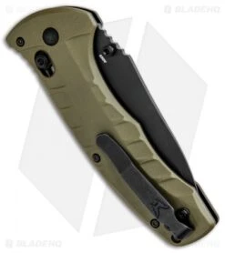 Benchmade Turret AXIS Lock Folding Knife OD Green G-10 (3.7" Black Serr) 980SBK -Benchmade Shop Benchmade Turret Axis Lock OD Green G 10 Black Serr 980SBK BHQ 92611 jr side