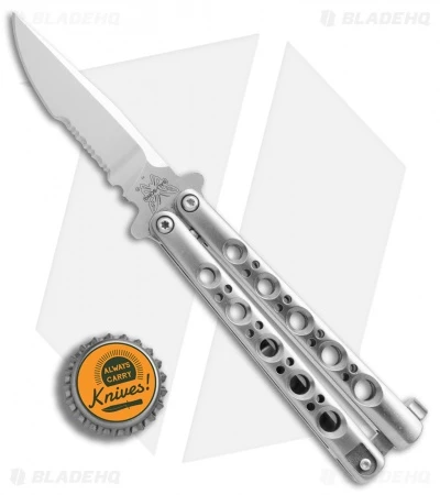 Rare Pre-Production Benchmade 31S Balisong Butterfly Knife (3" Satin Serr) 6 Rare Pre-Production Benchmade 31S Balisong Butterfly Knife (3" Satin Serr) - Image 4