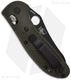Benchmade Griptilian AXIS Lock Knife Olive Drab (3.45" Black Serr) 550SBKHGOD -Benchmade Shop benchmade 550sbkhgod griptilian back