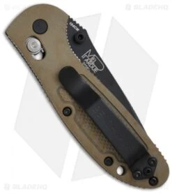 Benchmade Mini Griptilian Tanto AXIS Lock Knife Sand (2.91" Black) 557BKSN -Benchmade Shop benchmade 556bksn mini griptilian sand back