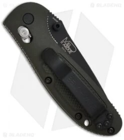 Benchmade Mini Griptilian AXIS Lock Knife Olive Drab (2.91" Black Serr) 556SBKOD -Benchmade Shop benchmade 556sbkod mini griptilian olive drab back