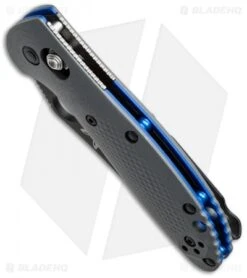 Benchmade Mini Griptilian AXIS Lock Knife Gray/Blue G-10 (2.91" Black) 555BK-1 -Benchmade Shop benchmade mini griptialian 555bk 1 bottom cm