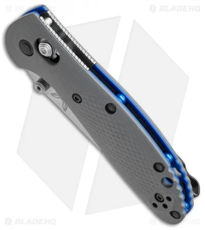 Benchmade Mini Griptilian AXIS Lock Knife Gray/Blue G-10 (2.91" Satin) 556-1 4 Benchmade Mini Griptilian AXIS Lock Knife Gray/Blue G-10 (2.91" Satin) 556-1 - Image 2