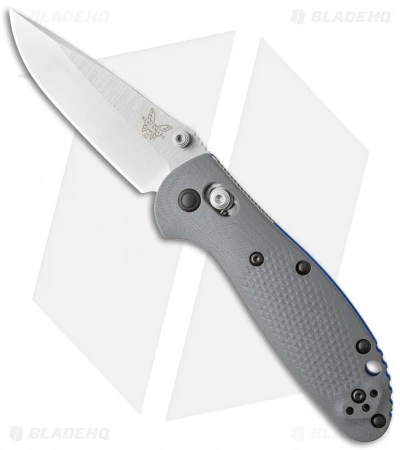 Benchmade Mini Griptilian AXIS Lock Knife Gray/Blue G-10 (2.91" Satin) 556-1 3 Benchmade Mini Griptilian AXIS Lock Knife Gray/Blue G-10 (2.91" Satin) 556-1